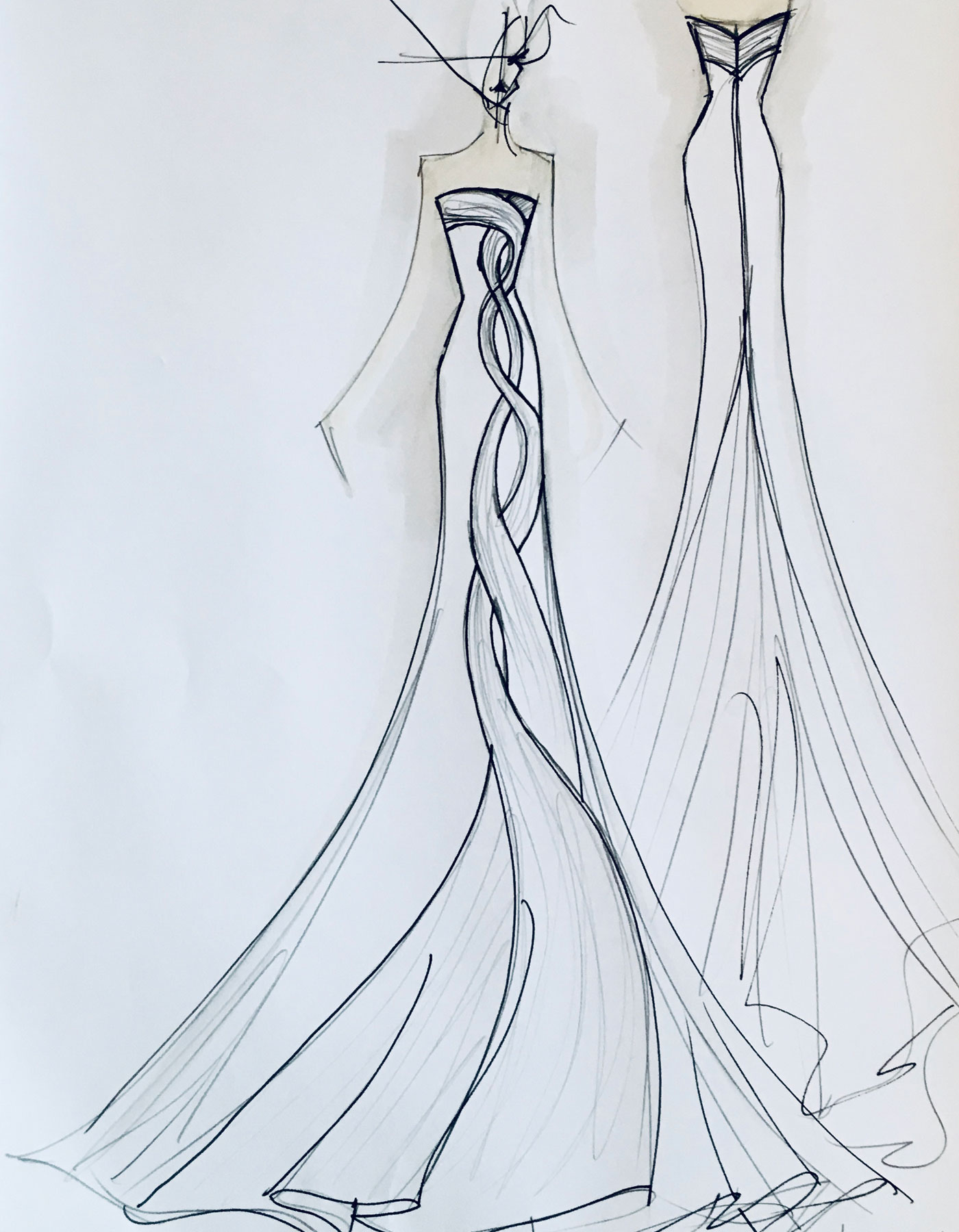 Sharon Cunningham Bride wedding dress fashion illustration