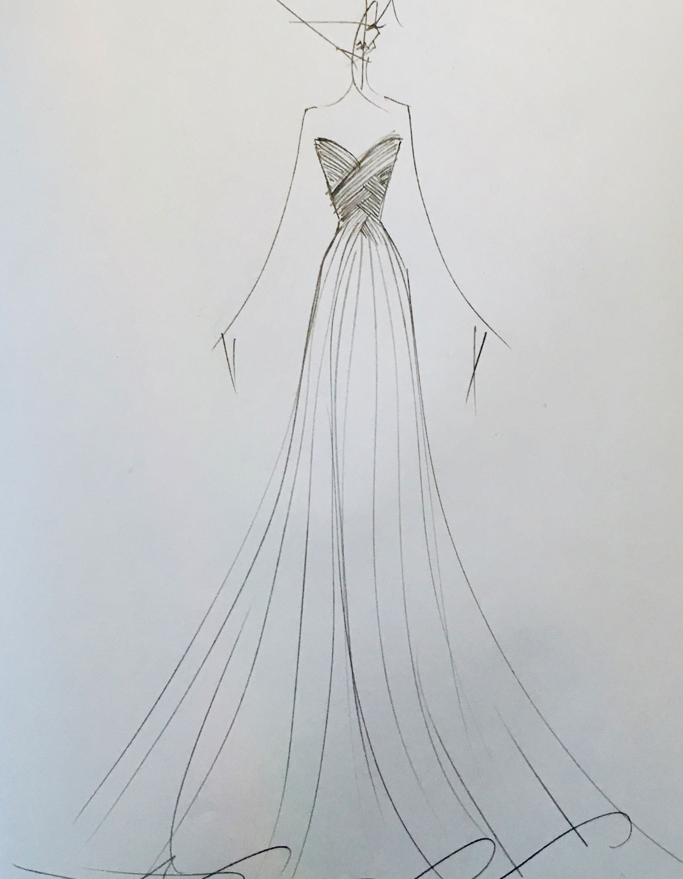 Sharon Cunningham wedding dress fashion illustration