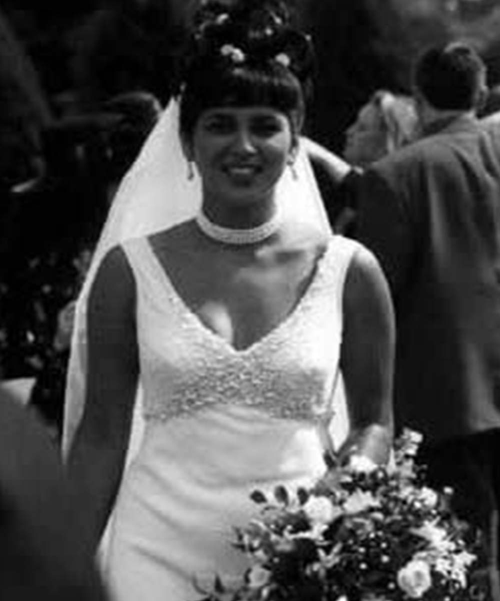 Sharon Cunningham Bride wedding dress