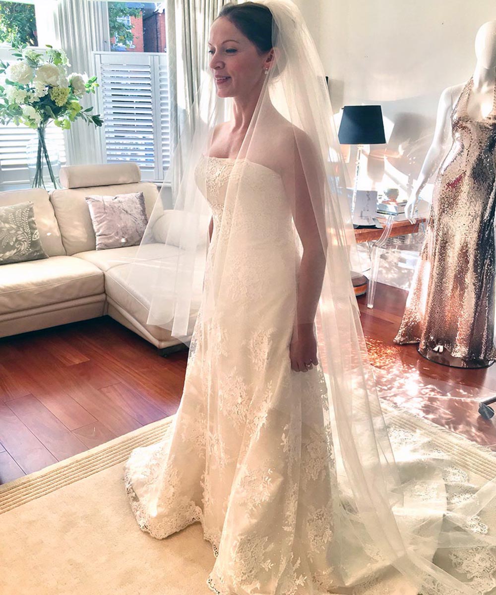 Sharon Cunningham Bride wedding dress