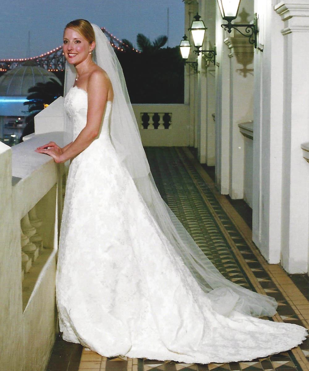 Sharon Cunningham Bride wedding dress